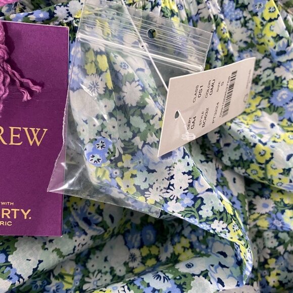 J. Crew Liberty Palermo Smocked Waist Mini Dress Thorpe Hill Small NWT DR-1250 - Picture 12 of 15